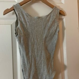 Grey Ribbed Bodysuit